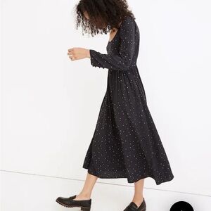 Madewell Alicia Long-Sleeve Scoopneck Midi Dress in Night Stars 6